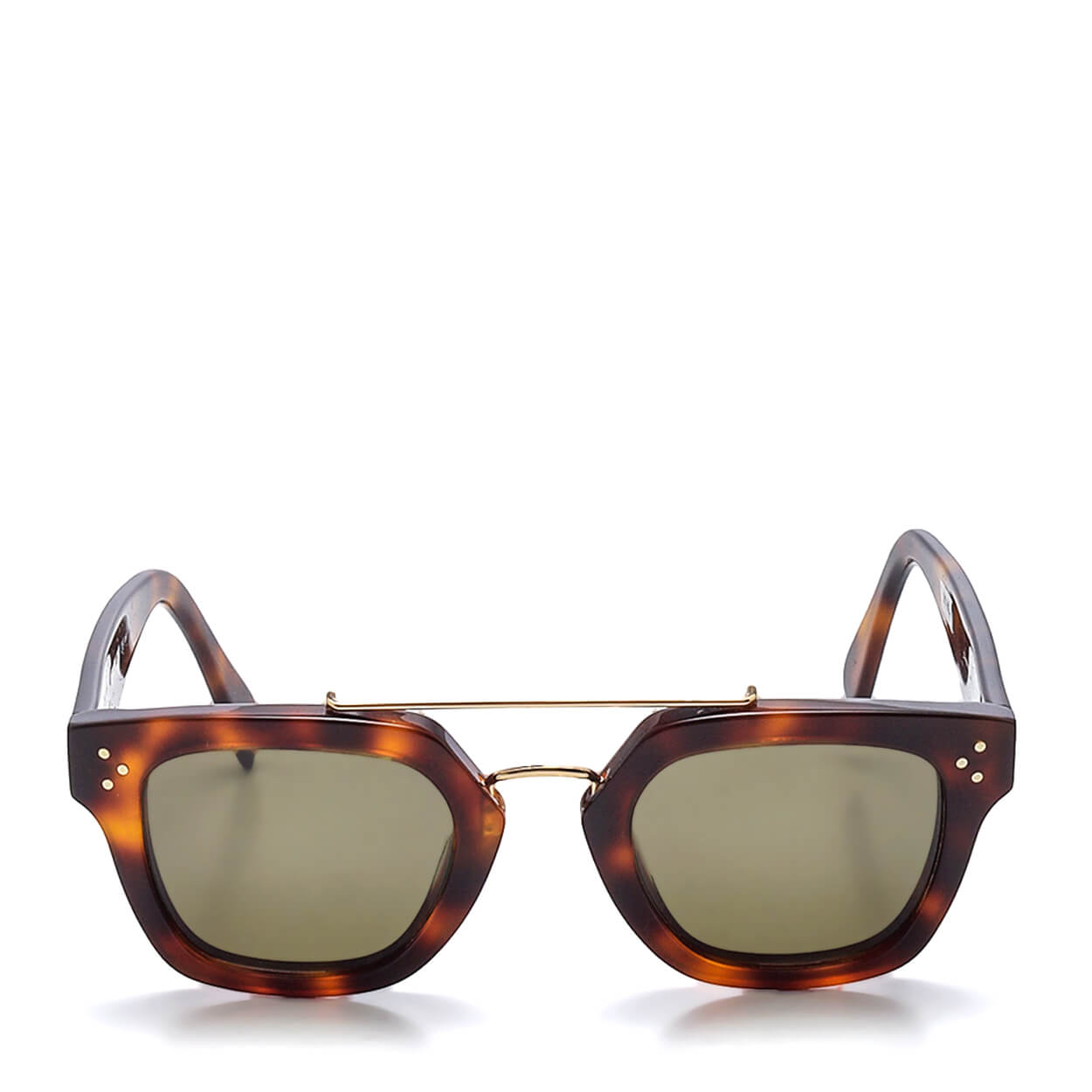 Celine - Brown Acetate Tortoiseshell Square Sunglasses